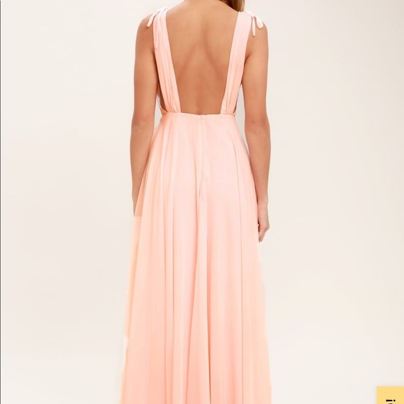 Blush Pink Backless Maxi Dress - Picture 3 of 3